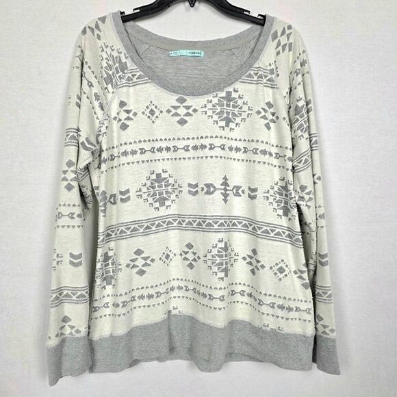 Maurices Aztec Print Lightweight Sweater XL Gray - Picture 2 of 8
